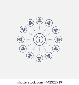 Info icon and the people around