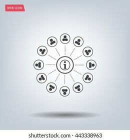 Info icon and the people around