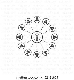 Info icon and the people around