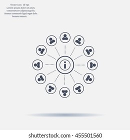 Info icon and the people around