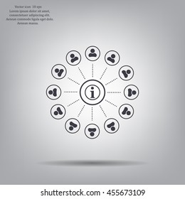 Info icon and the people around
