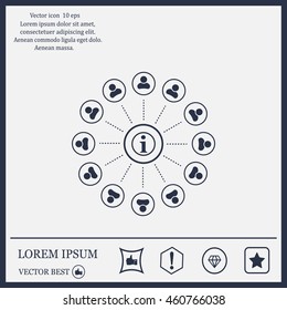 Info icon and the people around