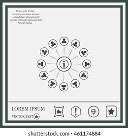Info icon and the people around