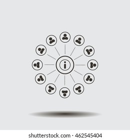 Info icon and the people around