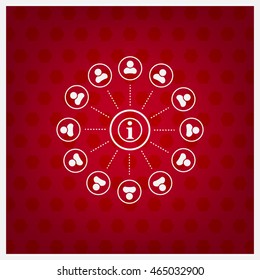 Info icon and the people around