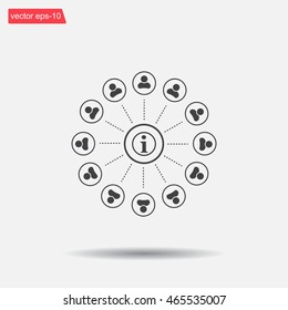 Info icon and the people around