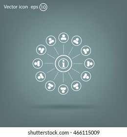Info icon and the people around