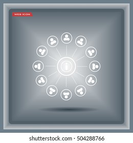Info icon and the people around