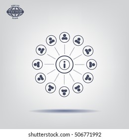 Info icon and the people around