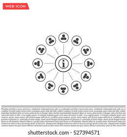 Info icon and the people around