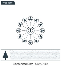 Info icon and the people around