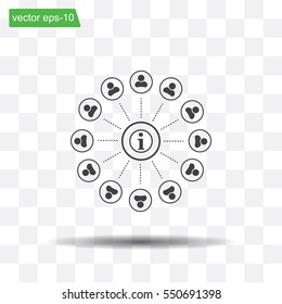Info icon and the people around