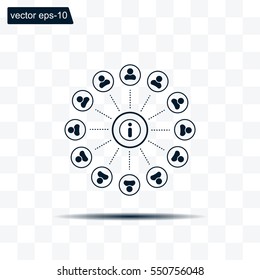 Info icon and the people around