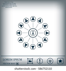 Info icon and the people around