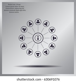 Info icon and the people around