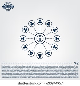 Info icon and the people around