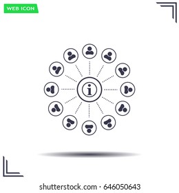 Info icon and the people around