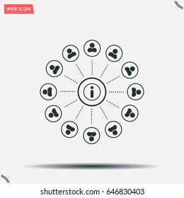 Info icon and the people around