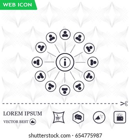 Info icon and the people around