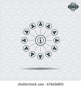 Info icon and the people around