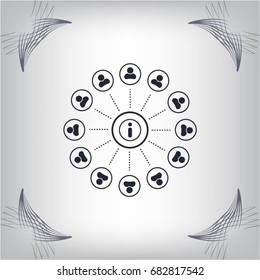 Info icon and the people around