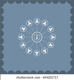Info icon and the people around