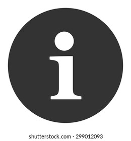 Info icon from Primitive Round Buttons OverColor Set. This round flat button is drawn with white and gray colors on a white background.
