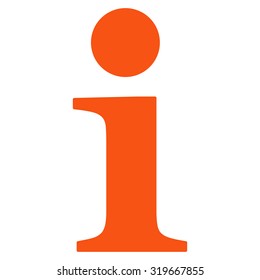 Info icon from Primitive Set. This isolated flat symbol is drawn with orange color on a white background, angles are rounded.