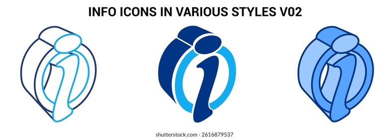 Info icon represented by Simple Info icon Blue, Dualline, Dualtone style.