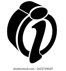 Ícone de informações representado pelo ícone de informações simples Estilo de preenchimento preto.