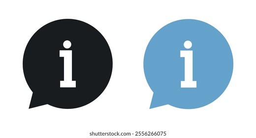 Info icon set in black and colored versions.