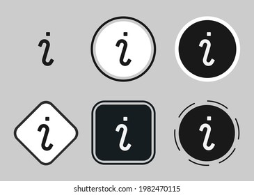 info icon set. Collection of high quality black outline logo for web site design and mobile dark mode apps. Vector illustration on a white background 

