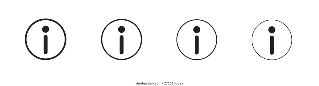 Conjunto de iconos de información. Una colección de simples iconos negros de trazos finos