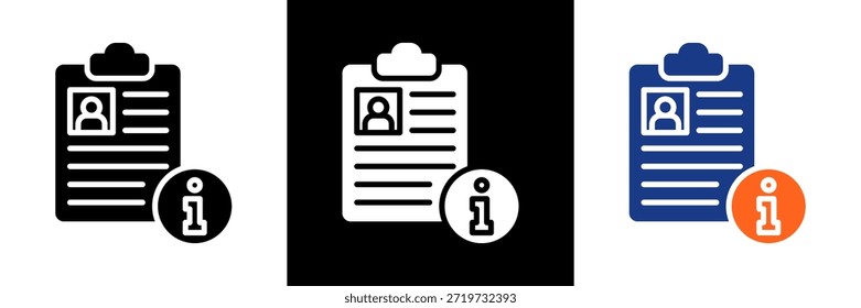 Info Icon Set Glyph Vector Illustration