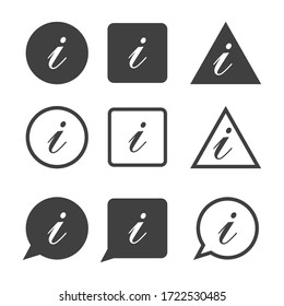 Info icon set vector. Contact Information Support Help design