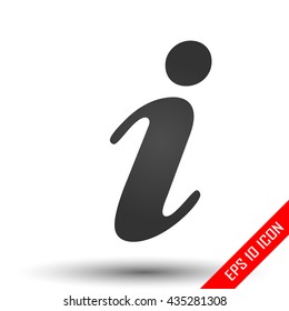 Info icon. Info sign. Simple flat logo of info sign on white background. Vector illustration.