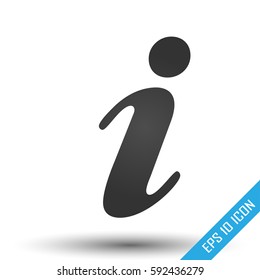 Info icon. Simple flat logo of information sign on white background. Vector illustration.