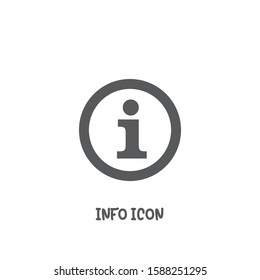 Info icon simple silhouette flat style vector illustration on white background.