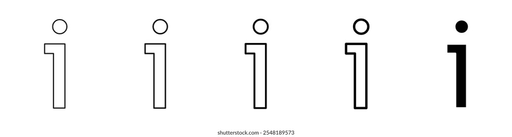 info icon Simple thin line logo set