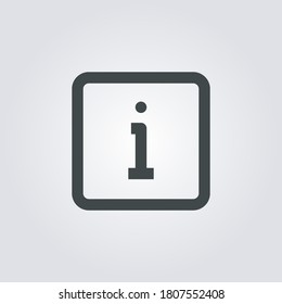 Info-Symbol. Infosymbol einzeln auf Farbverlauf-Hintergrund. Vektorgrafik