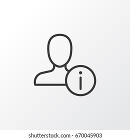 Info Icon Symbol. Premium Quality Isolated Personal Data Info Icon Element With Also Person Contact Meaning In Trendy Style.