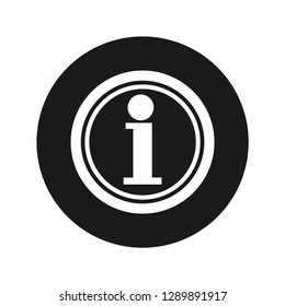 Info icon vector illustration design isolated on flat black round button
