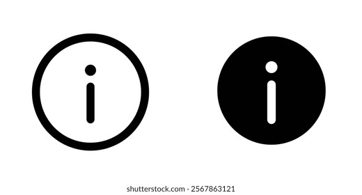 Info icons collection in Filled flat and thin line style.