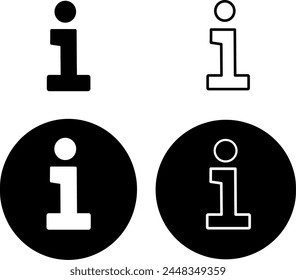 Conjunto de iconos de información. Botón de información. Símbolo de información. símbolo de información. Diseño de Vector reemplazable.