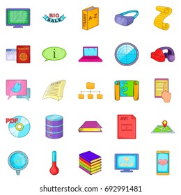 Info icons set. Cartoon set of 25 info vector icons for web isolated on white background