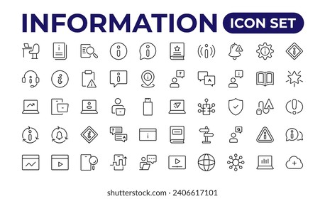 Info icons set. Information icon collection.Outline icon collection.