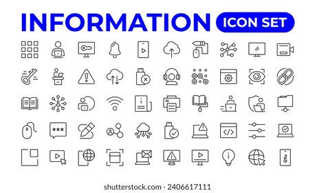 Conjunto de iconos de información. Colección de iconos de información.Colección de iconos Esquema.
