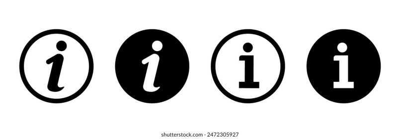 Info icons set. Information icon on isolated on white background. Info button.