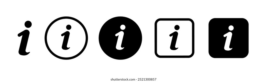 Info icons set. Information icon on isolated on white background. Info button.