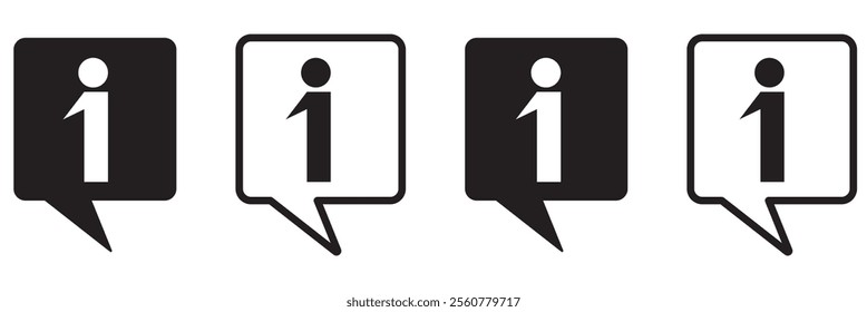 Info icons set. Information icon collection. Info button. Info symbol flat style